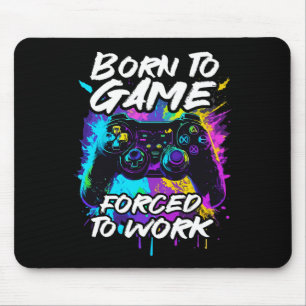 Born To Game Forced To Work - Colourful Graffiti G Mouse Pad