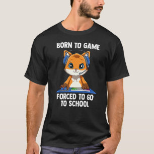 Born To Game Video Gamer Fox Computer Gaming T-Shirt