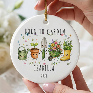 Born to Garden Personalised Gardener Ceramic Ornament
