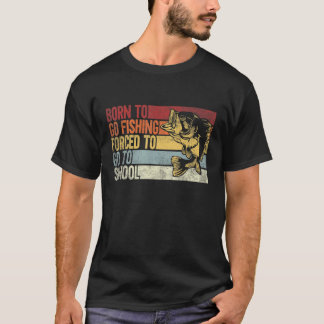 Born To Go Fishing Bass Fish Fisherman Boys Kids T-Shirt