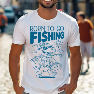 Born To Go Fishing - Cool Fish Dino T-rex Lovers T-Shirt