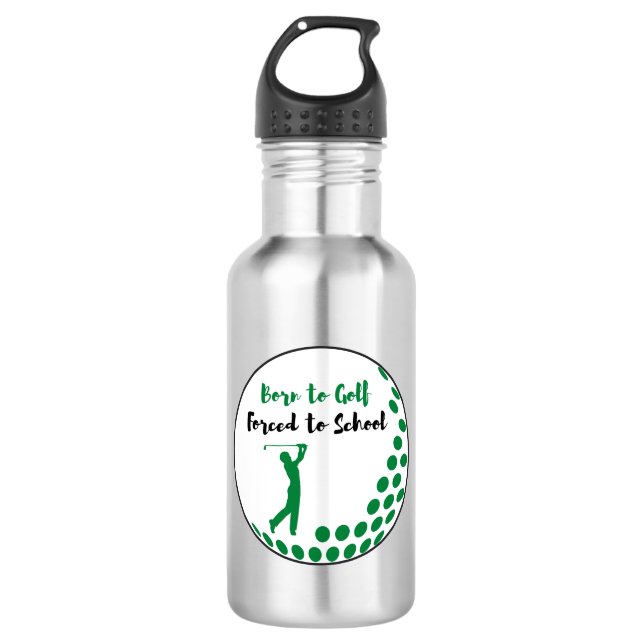 Born to golf forced to school 532 ml water bottle (Front)