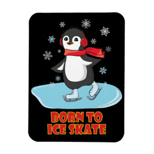 Born To Ice Skate Cute Penguin Magnet