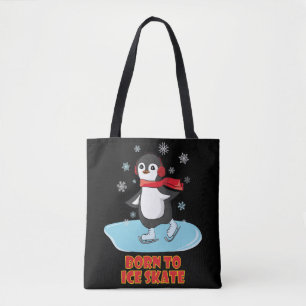 Born To Ice Skate Cute Penguin Tote Bag