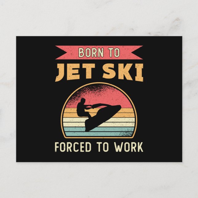 Born to Jet Ski Jet Skiing Water Sports Jetski Postcard (Front)