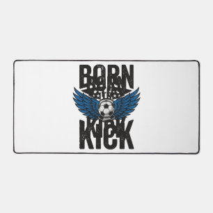 Born To Kick Vintage Soccer Wings Shirt Design_1 Desk Mat