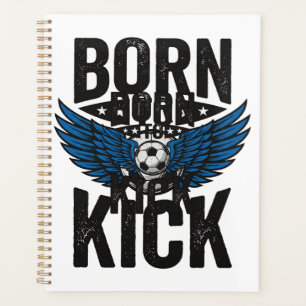 Born To Kick Vintage Soccer Wings Shirt Design_1 Planner