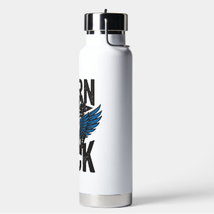 Born To Kick Vintage Soccer Wings Shirt Design_1 Water Bottle
