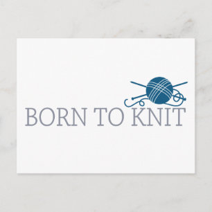 Born To Knit Postcard