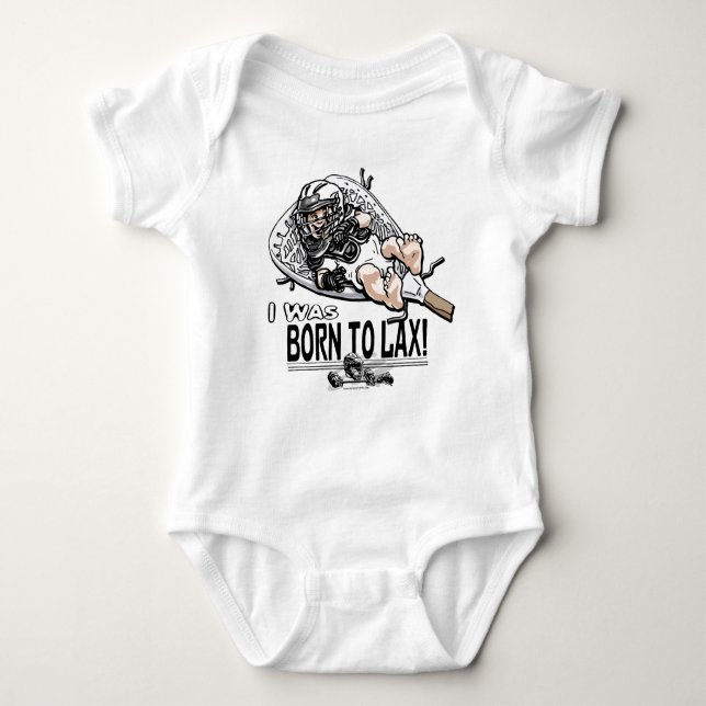 Born to LaX Lacrosse Gear Baby Bodysuit (Front)