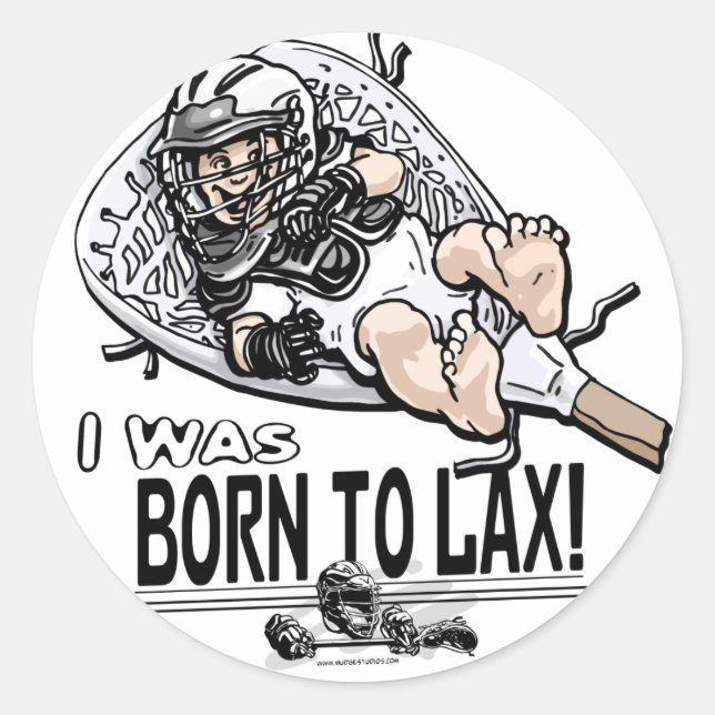 Born to LaX Lacrosse Gear Classic Round Sticker (Front)