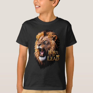 "Born to Lead – Kids’ Colour Block T-Shirt with Ro