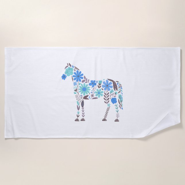 Born to Love Horses Beach Towel (Front)