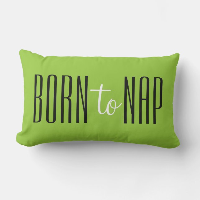 BORN to NAP custom colour & name throw pillow (Front)