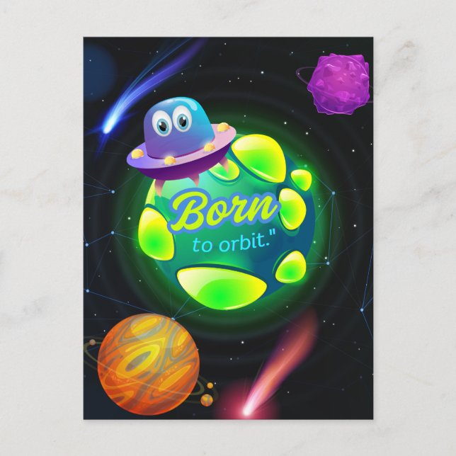 Born to orbit  postcard (Front)