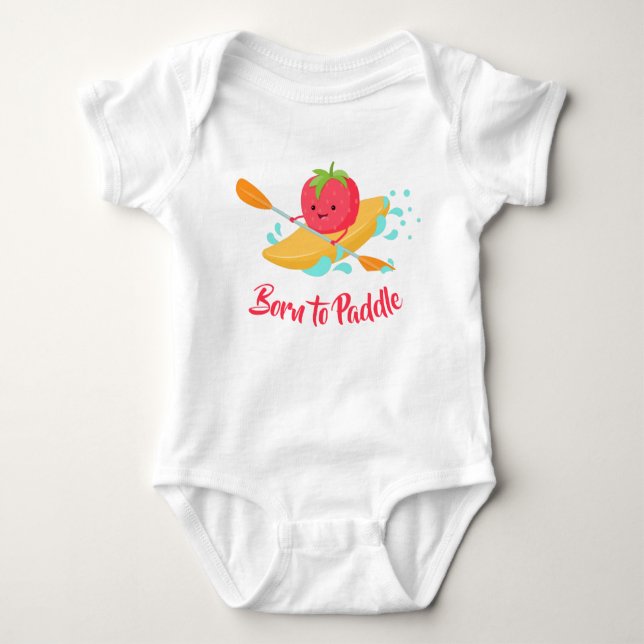 Born To Paddle Kayak Baby Bodysuit (Front)