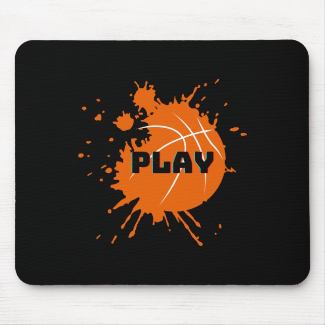 Born To Play Basketball - Orange  Mouse Pad (Front)