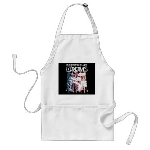 Born To Play Drums Drumming Rock Music Band Drumme Standard Apron