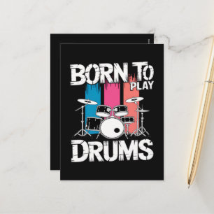 Born To Play Drums Holiday Postcard