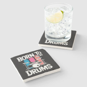 Born To Play Drums Stone Coaster