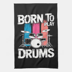 Born To Play Drums Tea Towel
