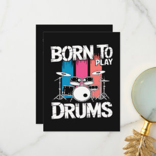 Born To Play Drums Thank You Card