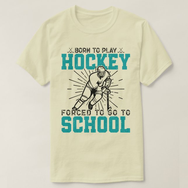 Born To Play Hockey Colourful Birthday Present Coo T-Shirt (Design Front)