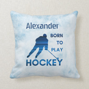 Born to play hockey Pillow blue lines