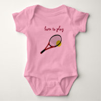 Born to play, Tennis Ball and Racquet, Trendy Pink