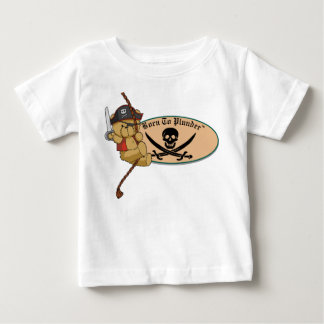Born To Plunder - Teddy Bear Pirate on Rope Baby T-Shirt