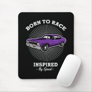 Born to Race Classic Muscle Car Retro Speed Design Mouse Pad