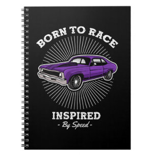 Born to Race Classic Muscle Car Retro Speed Design Notebook