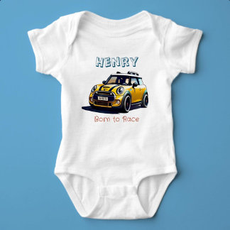Born to Race Custom Name Baby Bodysuit