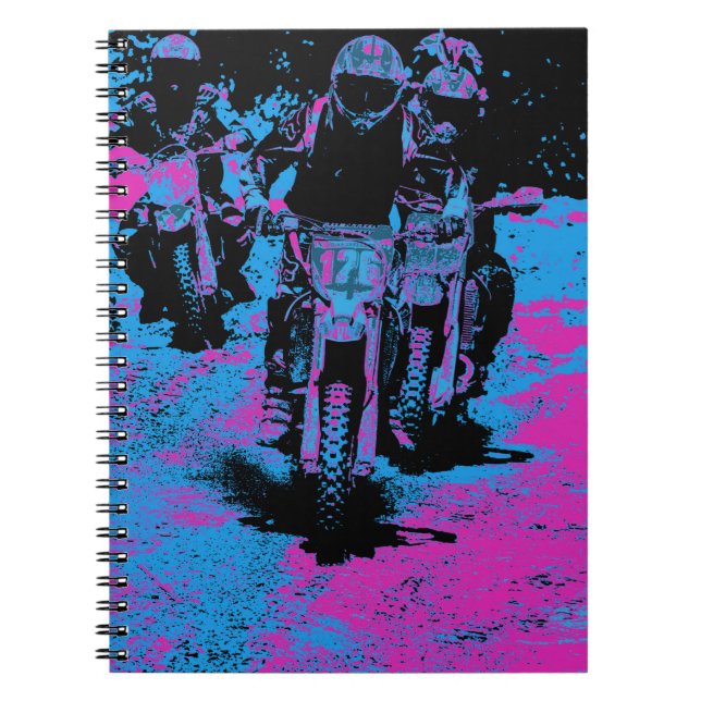 "Born to Race" Motocross Dirt-Bike Champion Racer Notebook (Front)