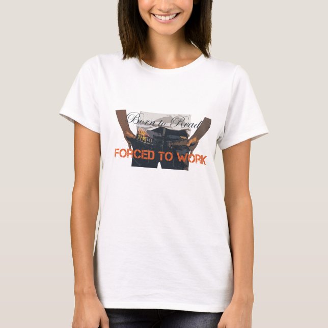 Born to Read. Forced to Work Crop Tank Top (Front)