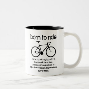 Born To Ride A Bike Two-Tone Coffee Mug