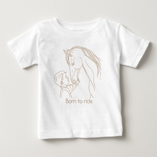 "Born to Ride" Baby Horse T-Shirt | Equestrian Tee (Front)
