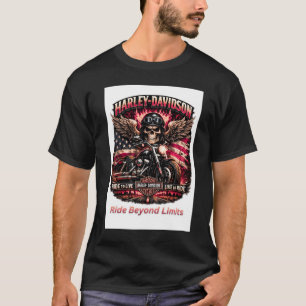 Born to Ride Built to Lead Motorcycle Skull Rider T-Shirt