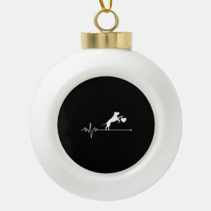 Born to Ride Chihuahua Motorcycle Art Print Ceramic Ball Christmas Ornament
