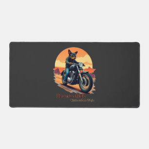 Born to Ride Chihuahua Motorcycle Art Print Desk Mat