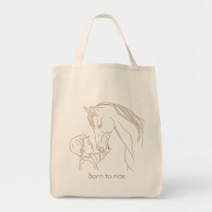  Born to Ride: Child & Horse Canvas Tote Bag