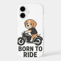 Born to Ride – Cute Beagle on Motorcycle Sticker"