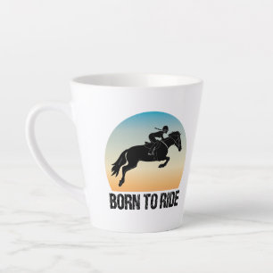 Born to Ride - Horseriding Girl Equestrian Latte Mug