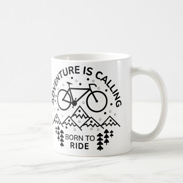 Born To Ride Mountain Bike Design Coffee Mug (Right)