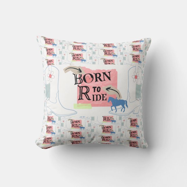 Born to ride mug for her cushion (Front)