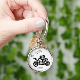 Born To Ride Personalised Name Key Ring