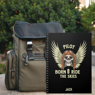 Born to Ride Skies, Cool Fun Aviation Custom Notebook