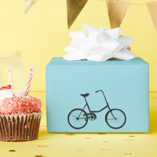 Born To Ride Two Wheel Bicycle Pattern Wrapping Paper (Birthday Party)