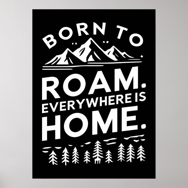 Born to Roam – Everywhere is Home Inspirational  Poster (Front)