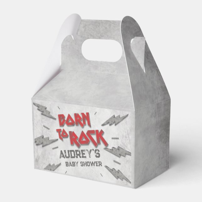 Born to Rock - Baby Shower Favour Box (Front Side)